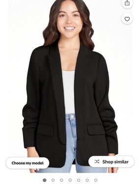 Classic Black Open-Front Blazer